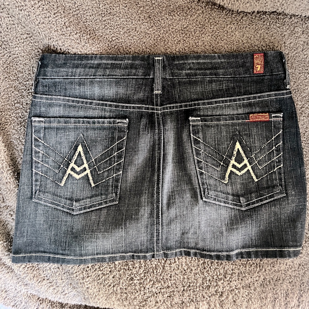 Vintage 7 For All Mankind Denim Micro Mini Skirt Size 27